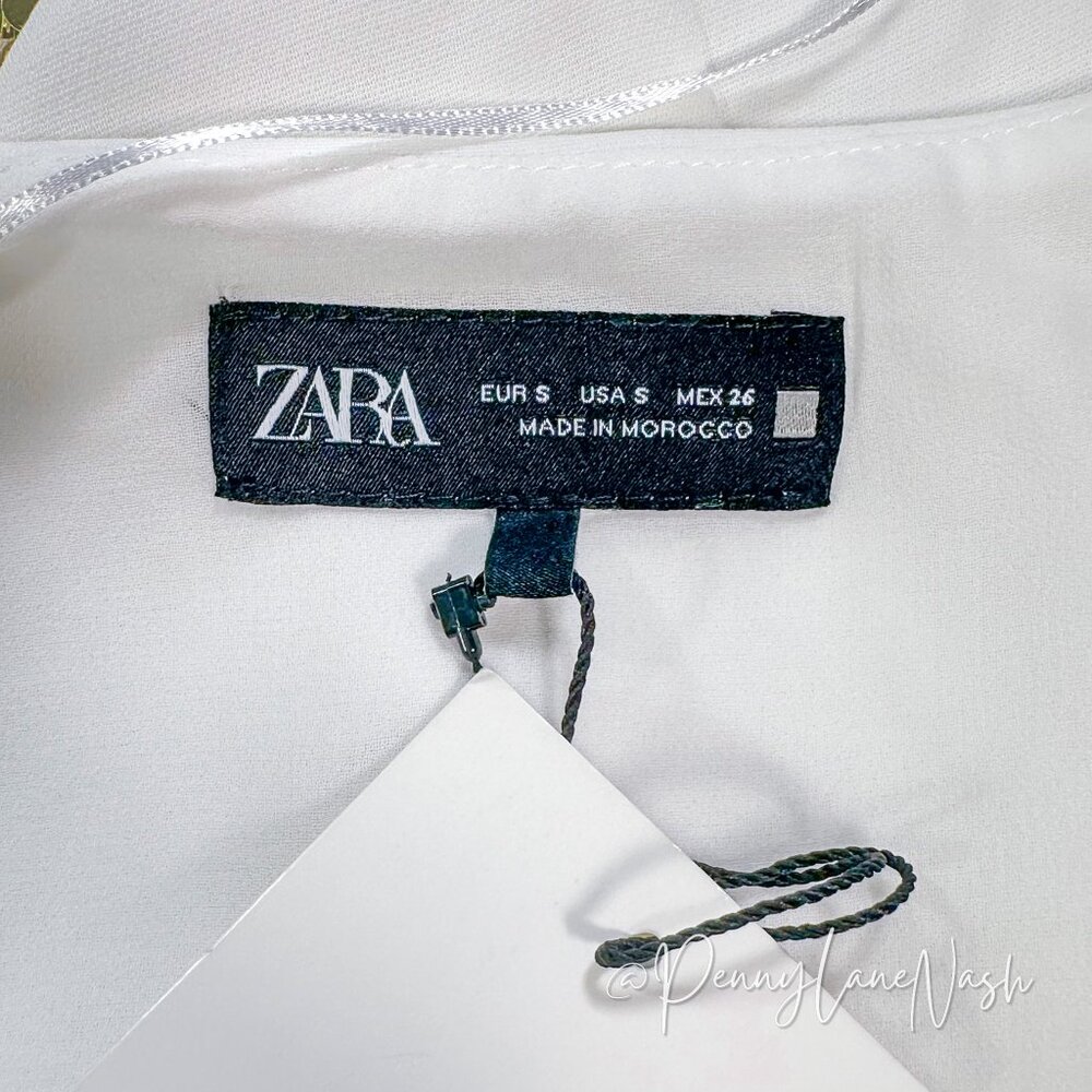 ZARA with Asymmetric Crepe Vest Jumpsuit Ecru - Picture 5 of 11